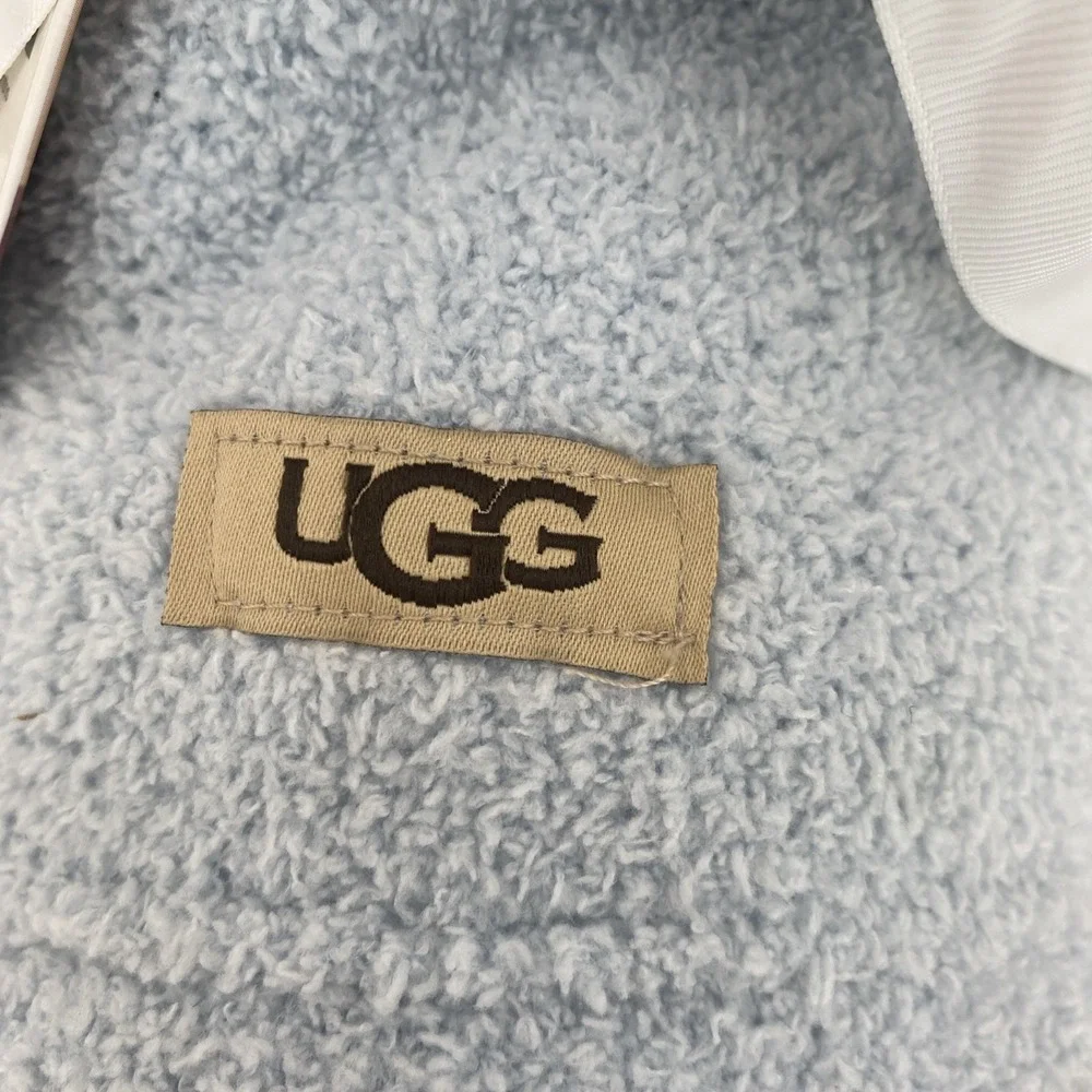 Ugg Bunny Rattle Baby Blanket (30x40) Gift Set Sky Blue Plush Soft Michelle
